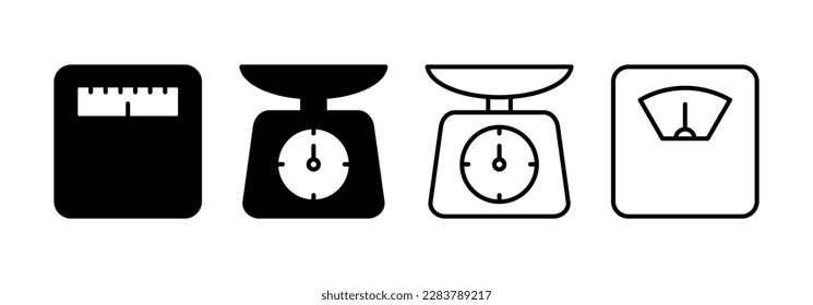 Scales icon vector for web and mobile app. Weight scale sign and symbol