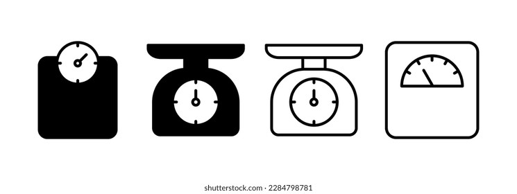 Scales icon vector for web and mobile app. Weight scale sign and symbol