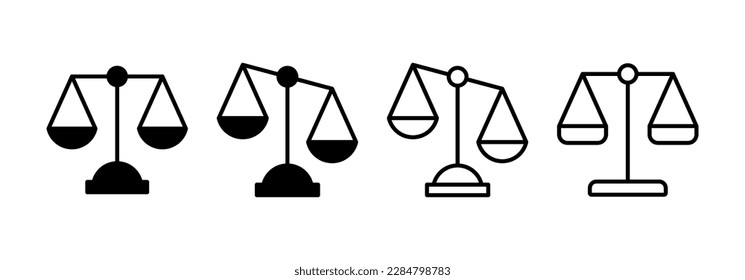 Escala el vector de icono para la web y la aplicación móvil. Icono de escala de ley. Signo de justicia y símbolo