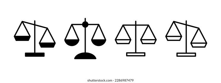 Scales icon vector for web and mobile app. Law scale icon. Justice sign and symbol