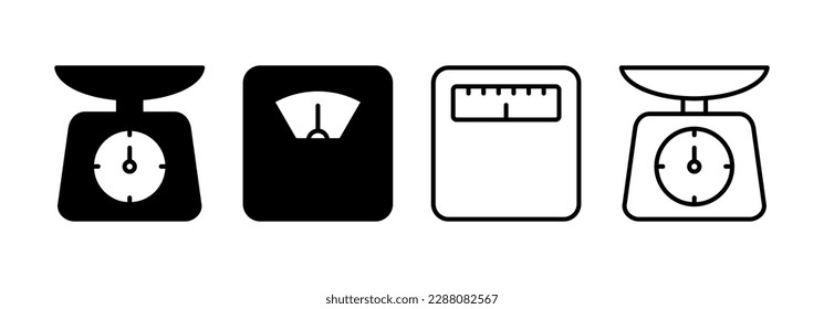 Scales icon vector for web and mobile app. Weight scale sign and symbol