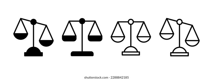 Scales icon vector for web and mobile app. Law scale icon. Justice sign and symbol