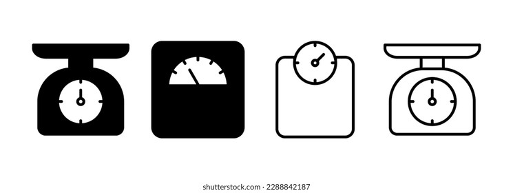 Scales icon vector for web and mobile app. Weight scale sign and symbol