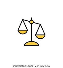 Escala el vector de icono para la web y la aplicación móvil. Icono de escala de ley. Signo de justicia y símbolo