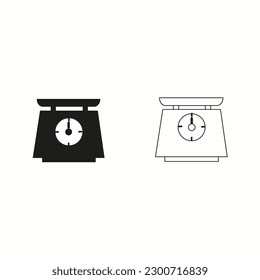Escala el vector de icono. Signo de escala de peso y símbolo Ilustración vectorial