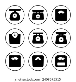 Scales icon vector. Weight scale sign and symbol