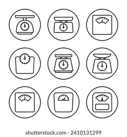 Skaliert Symbol-Vektorgrafik. Waage-Zeichen und -Symbol