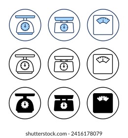 Skaliert Symbol-Vektorgrafik. Waage-Zeichen und -Symbol
