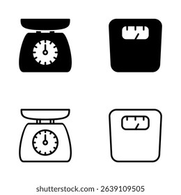 Scales icon vector. Weight scale sign and symbol