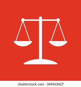 The scales icon.  Weigher symbol. Flat Vector illustration