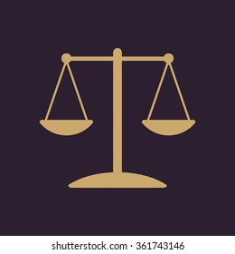 The scales icon.  Weigher symbol. Flat Vector illustration