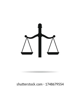 Scales icon,balance scales symbol,law scales sign.Justice vector illustration