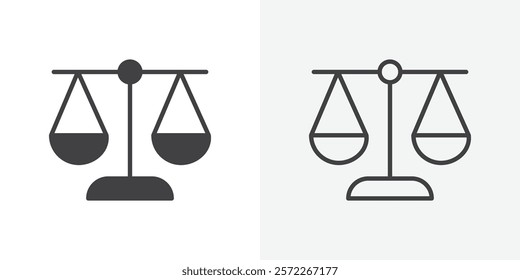 Scales icons. flat and line style set