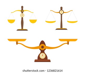 Scales icons set. Libra isolated on white background. Vector illustration.