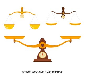 Scales icons set. Libra isolated on white background. Vector illustration.