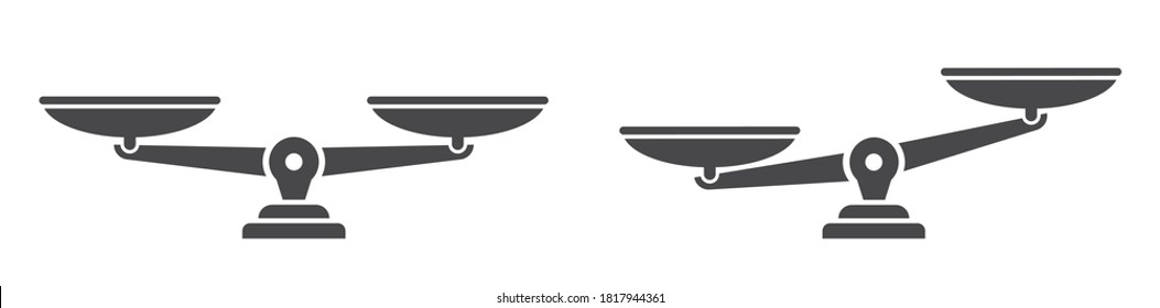 Scales icons set. Scale flat style icon. Law scale icon. Libra sumbol - stock vector.