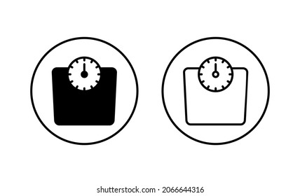 Scales icons set. Weight scale sign and symbol