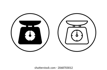 Scales icons set. Weight scale sign and symbol
