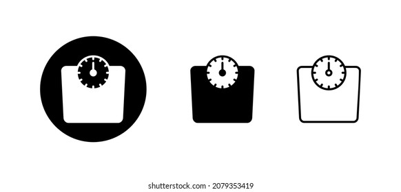 Scales icons set. Weight scale sign and symbol