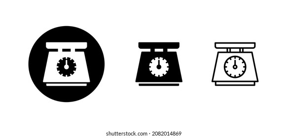Scales icons set. Weight scale sign and symbol