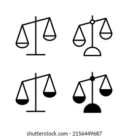 Escala el vector de iconos. Icono de escala de ley. Signo de justicia y símbolo