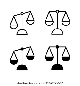 Escala el vector de iconos. Icono de escala de ley. Signo de justicia y símbolo