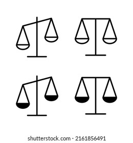 Scales icons vector. Law scale icon. Justice sign and symbol
