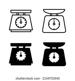 Scales icons vector. Weight scale sign and symbol