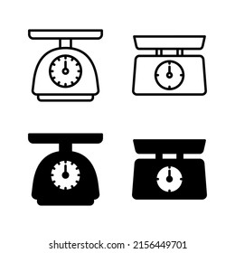 Scales icons vector. Weight scale sign and symbol