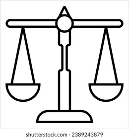 Scales of Justice, Assessment icon illustration. Design icon