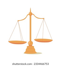 Scales of justice. Balance and justice, law concept. Vector icon. Cartoon minimal style