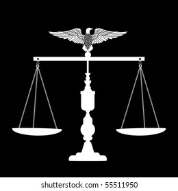 Scales of Justice   balanced (use with or without bird)