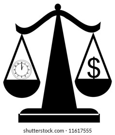 Scales Justice Balancing Time Money Vector Stock Vector (Royalty Free ...