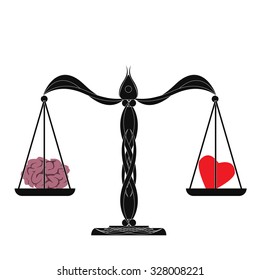 Scales Justice Brain Heart Stock Vector (Royalty Free) 328008221