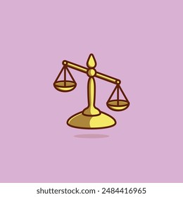 scales of justice cartoon vector illustration National Day of Justice concept icon isolated