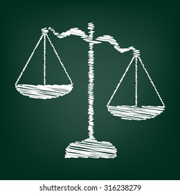 Scales of Justice with chalk effect 