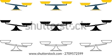 Scales of justice in different styles representing balance and fairness