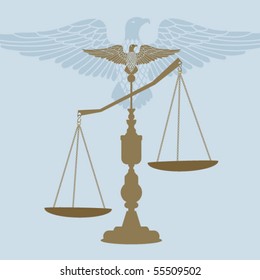 Scales of Justice with Eagle perched - use with or without eagle