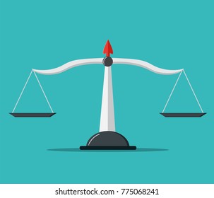 Scales of justice .Empty scales . vector illustration.