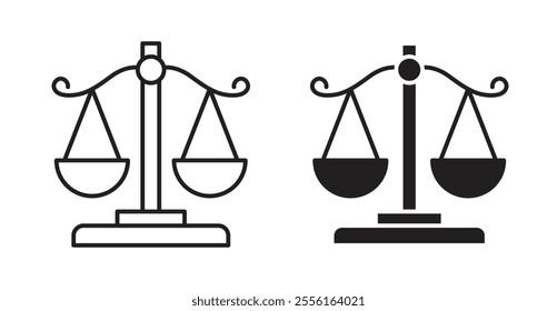 Scales of justice Filled flat icons set for apps and web ui designs.