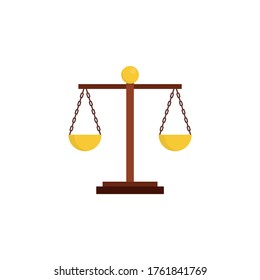 Scales of justice flat, scales icon, vector illustration isolated on white background