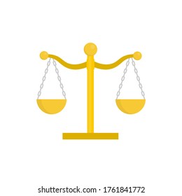 Scales of justice flat, scales icon, vector illustration isolated on white background