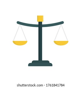 Scales of justice flat, scales icon, vector illustration isolated on white background