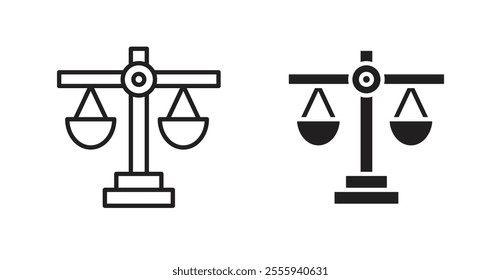 Scales of justice flat simple vector symbols illustration.