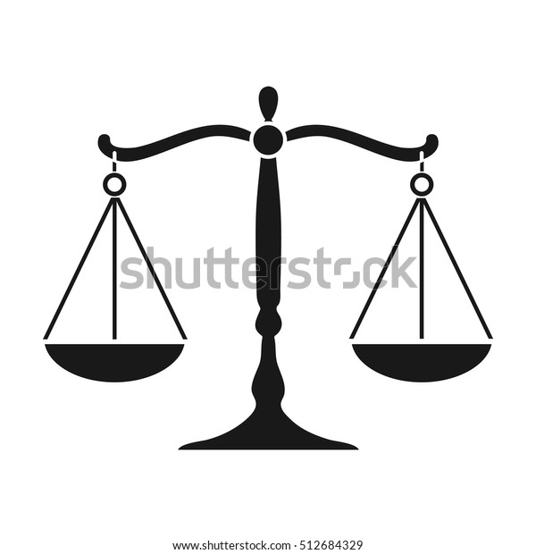 Scales Justice Icon Black Style Isolated Stock Vector (Royalty Free ...