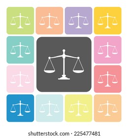 Scales of justice Icon color set vector illustration.