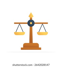 Scales of Justice icon, colored flat vector. modern and minimalist design.
