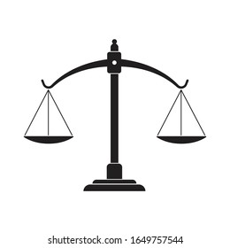 Scales of justice icon. Court of law symbol. Vector flat illustration.