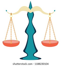 Scales of justice icon. Empty scales. Balance symbol. Vector illustration.