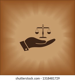Scales of justice icon. Empty scales. Law balance symbol. vector illustration.